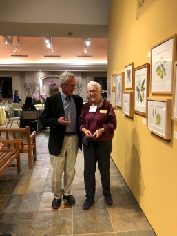 Andrew Mitchell who hung "Out of the Woods" and "Amazing Trees", with BAGSC member Leslie Walker.