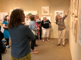 Carol Woodin talking about the artwork in the "Out of the Woods" exhibition.