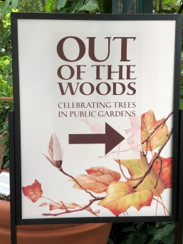 One of many free-standing signs in the Conservatory.